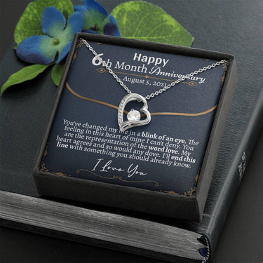 Personalized 6 Month Anniversary Forever Love Necklace - Love You This Much